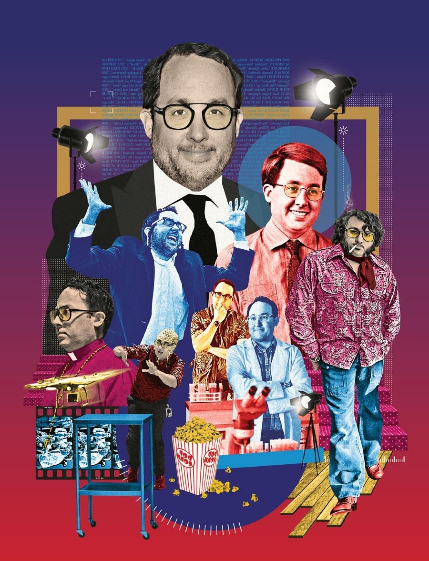 Illustration of PJ Byrne and a selection of his film roles