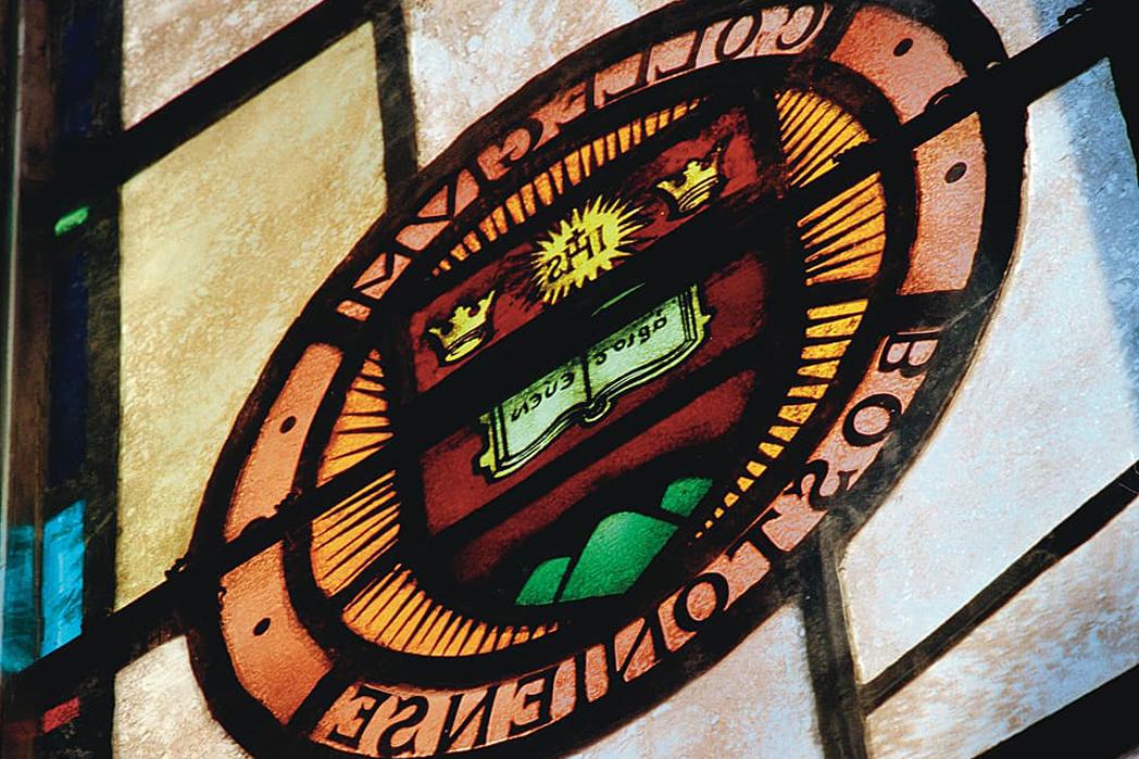 BC seal in stained glass